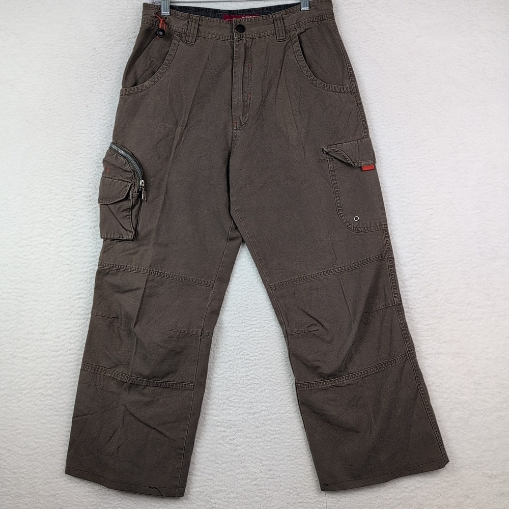 VTG APCO Paratrooper Pants Cargo‎ Men 32 Zip Pockets Olive Green Y2K Altered!!